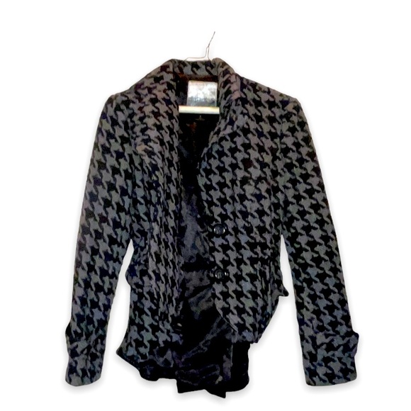 Kensie Jackets & Blazers - Vintage Classic 1960s Kensie Woman’s Houndstooth Herringbone Plaid Pea Coat